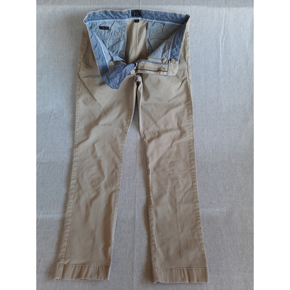 J Crew Men 31X30 Lined 404 Slim Fit Stretch Ivory Cream Straight Leg Chino Pants
